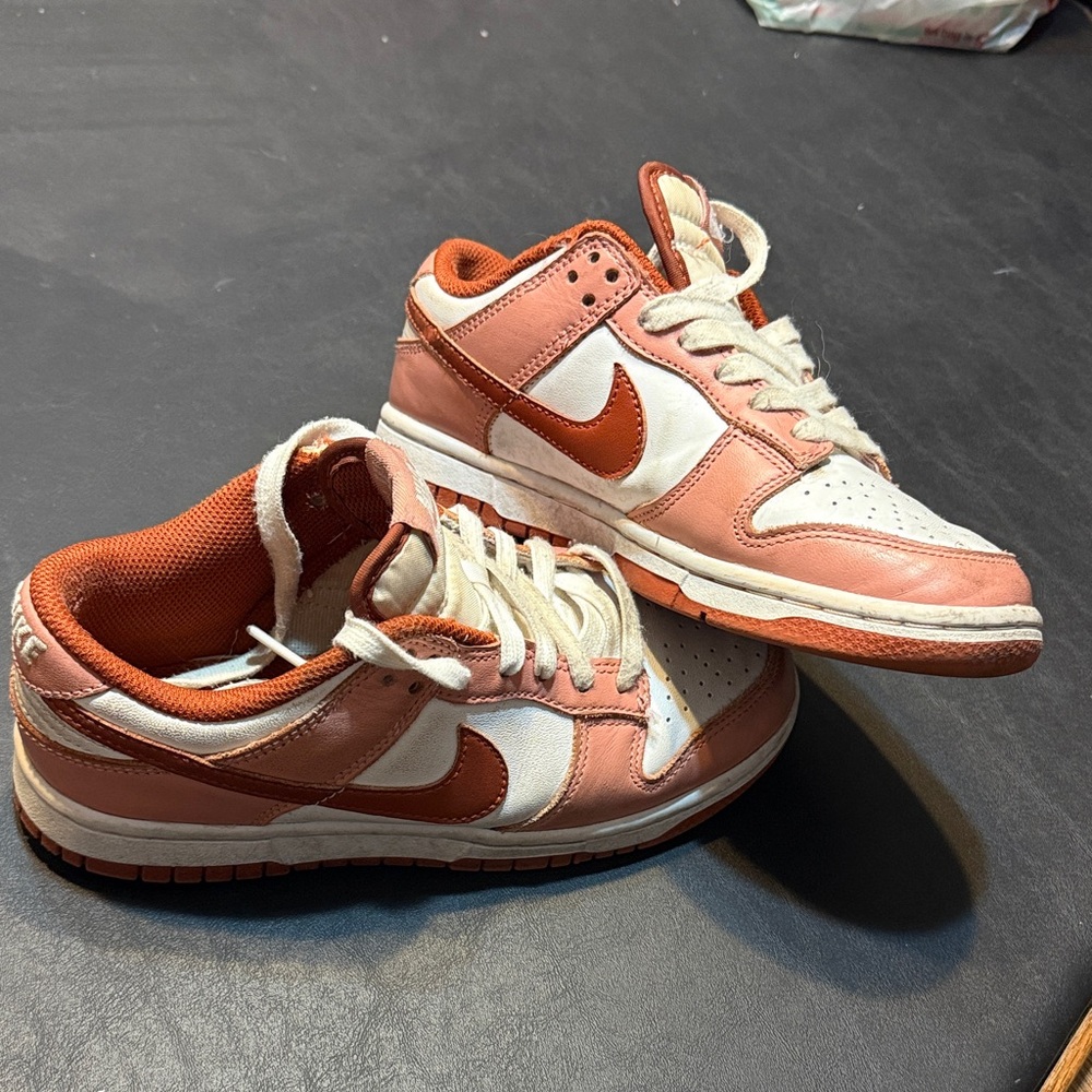 Nike Coral and White Low-Top Sneakers